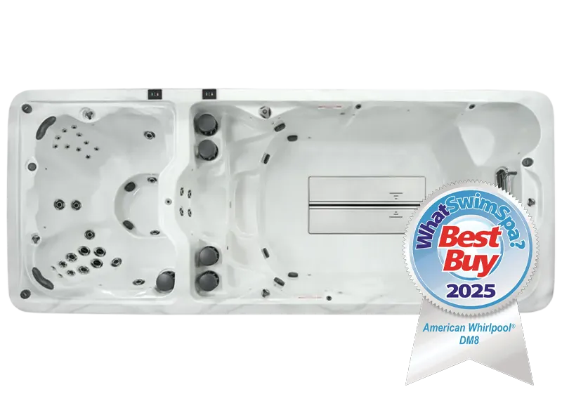 American Whirlpool DM8 Swimspa with Whatspa best buy award