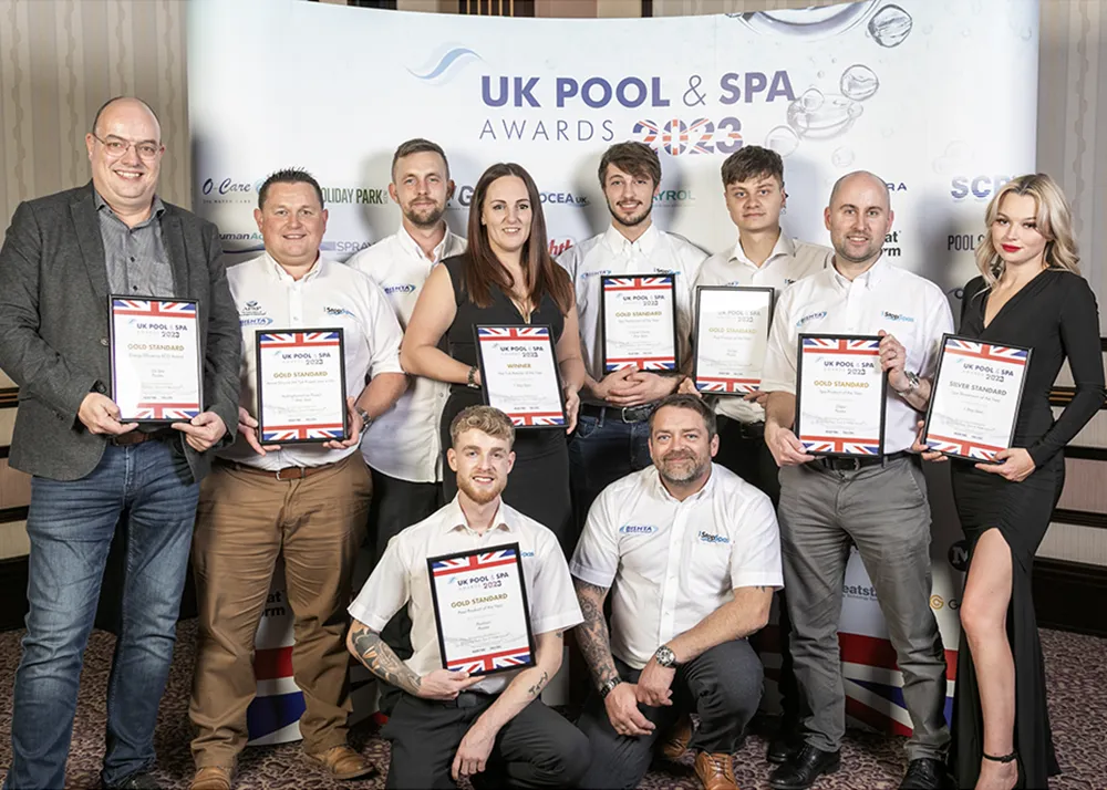 1 Stop Spas team winning at pool and spa awards