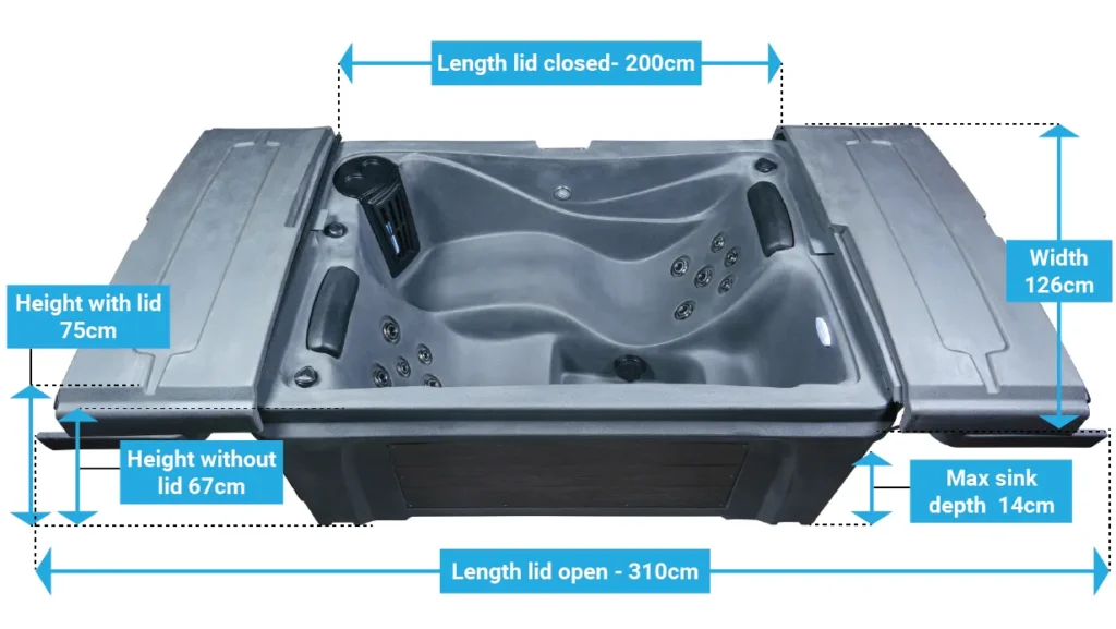 Tuff Spas TT150 Hot Tub dimensions