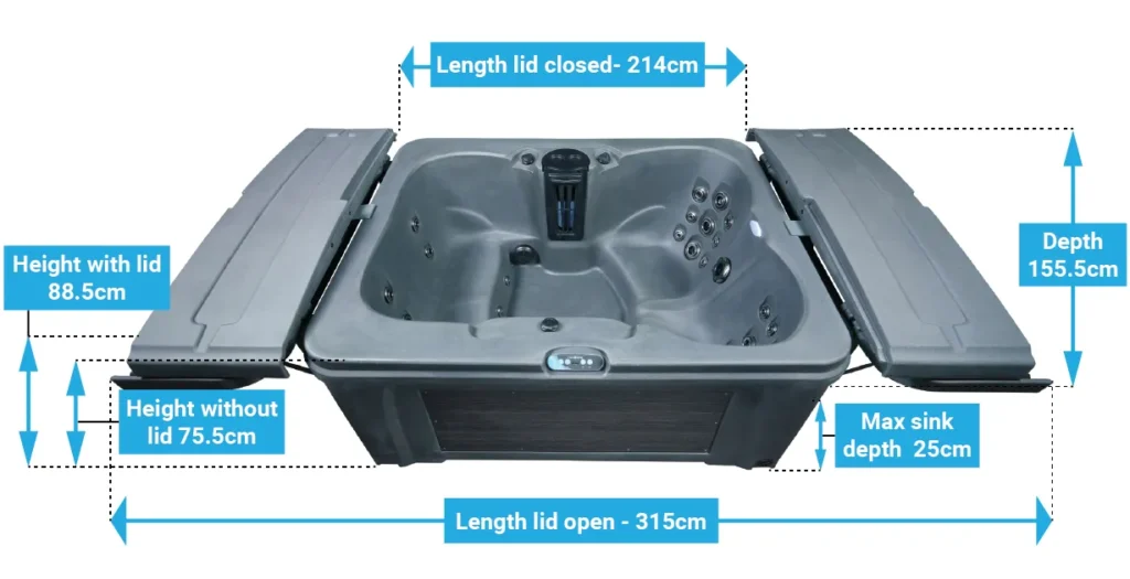 Tuff Spas TT250 Hot Tub dimensions