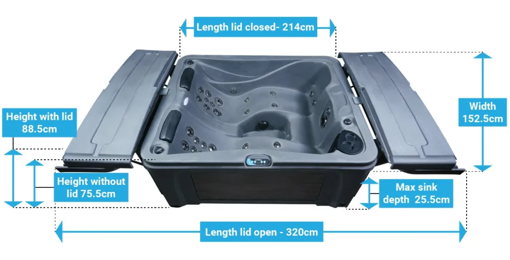 Tuff Spas TT275 Hot Tub dimensions