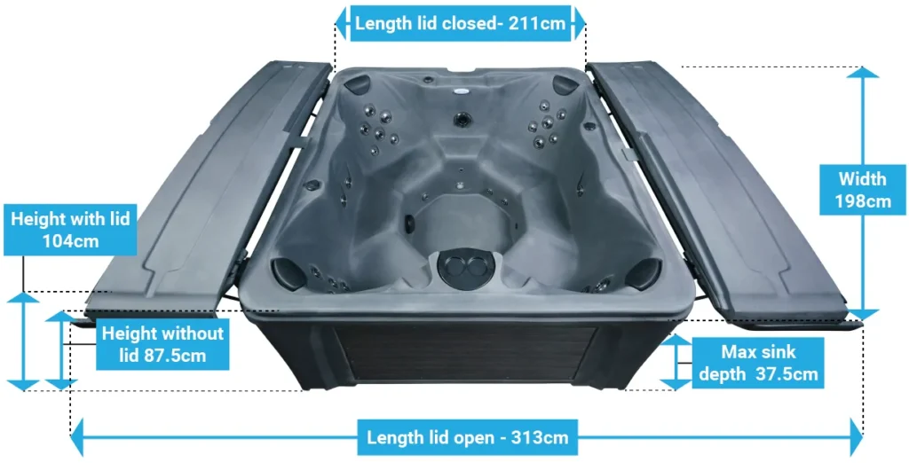 Tuff Spas TT450 Hot Tub dimensions