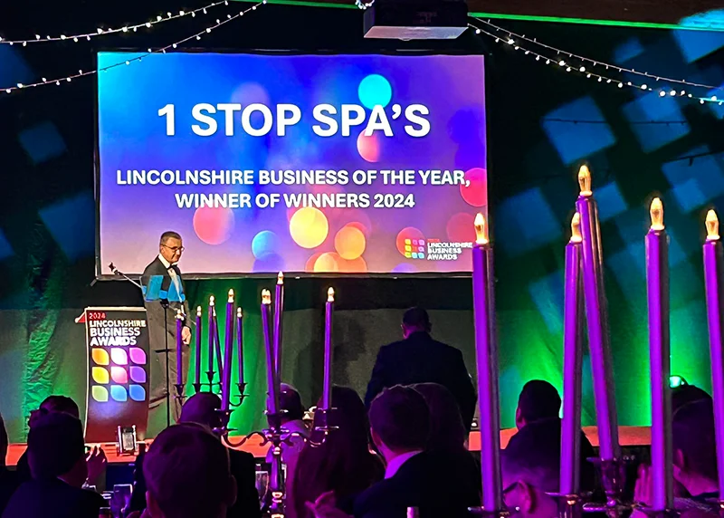 1 stop spas winning Lincolnshire Business of the year, Winner of winners 2024
