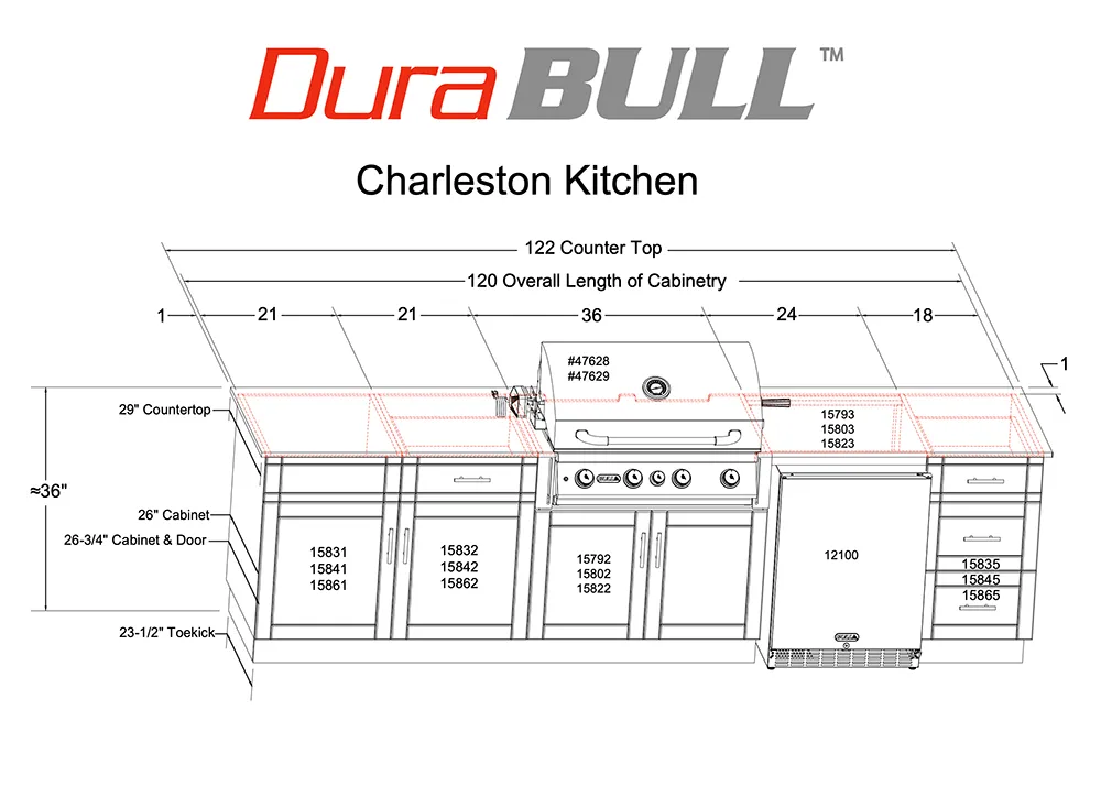 Bull Charleston kitchen size