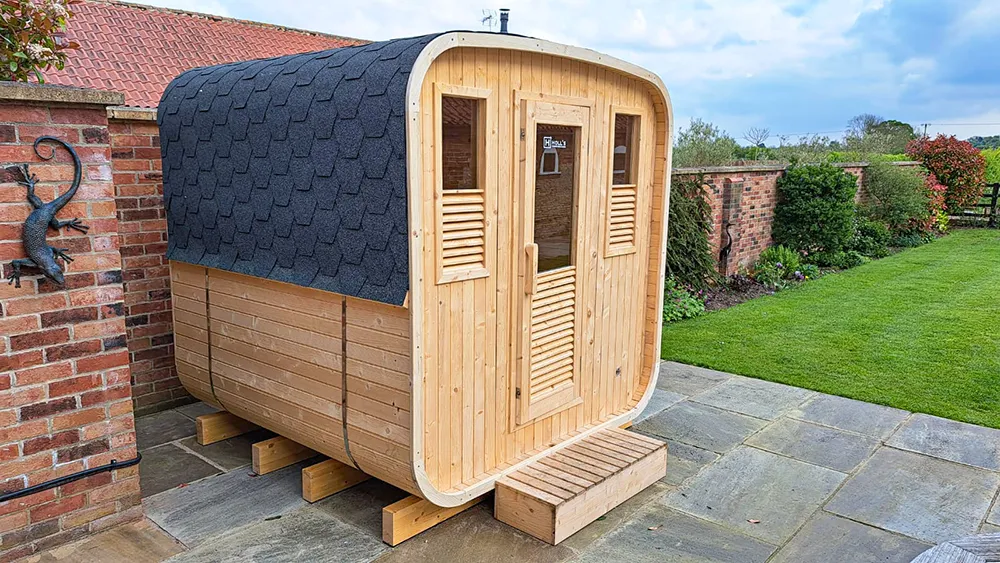 Gaia nova sauna in a garden