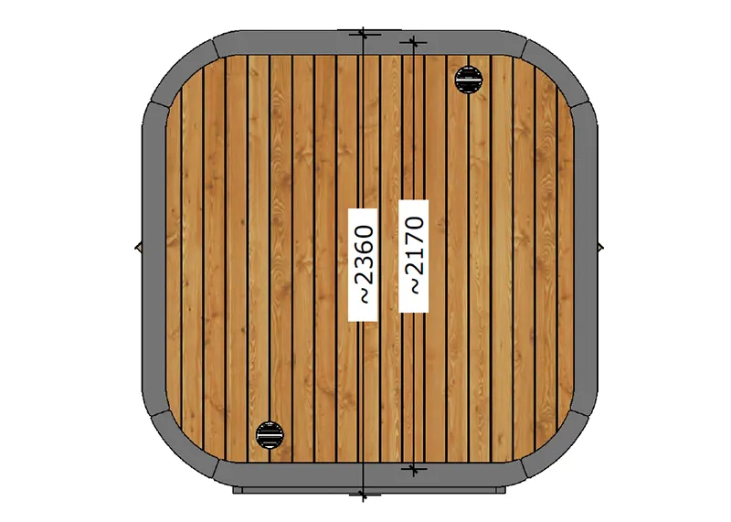 Luksus Thermozen L Outdoor sauna dimensions