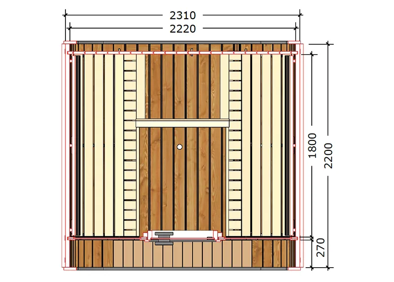 Luksus Thermozen L Outdoor sauna dimensions