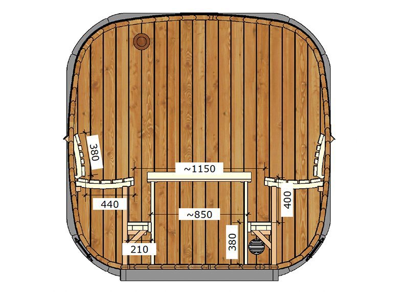 Luksus Thermozen L Outdoor sauna dimensions