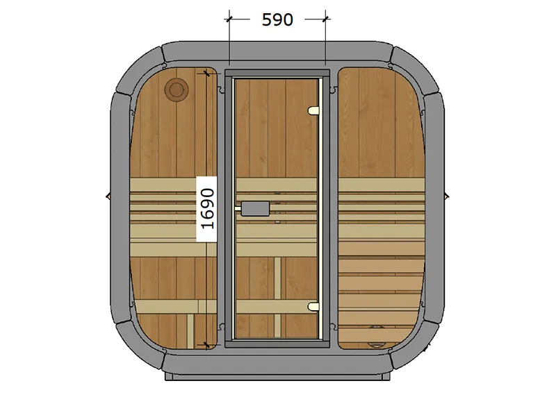 Luksus Thermozen M Outdoor sauna dimensions
