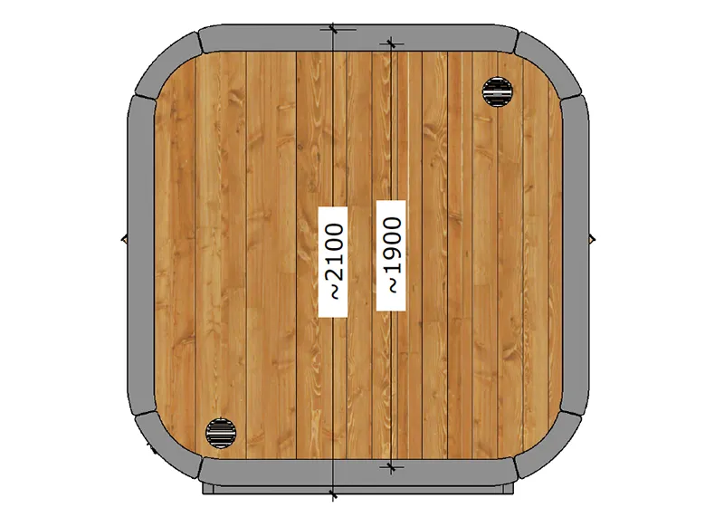 Luksus Thermozen M Outdoor sauna dimensions