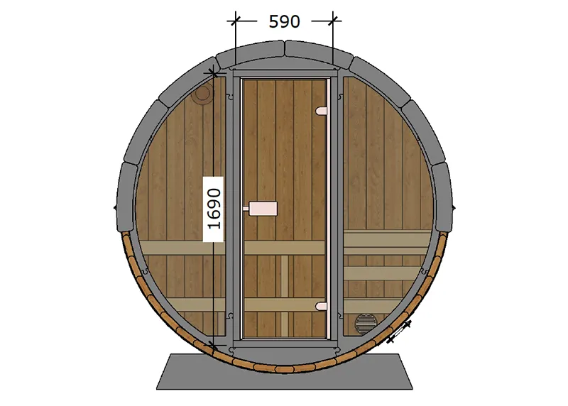 Luksus Thermozen R Outdoor sauna dimensions