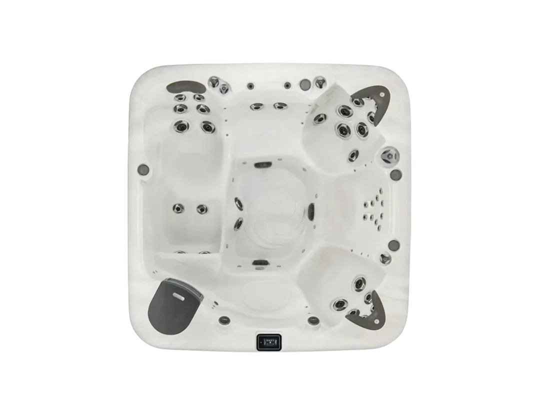 Top down view of American Whirlpool 471 in Silver Marble showing the seat and lounger arrangement