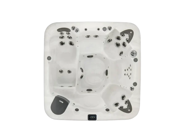 Top down view of American Whirlpool 471 in Silver Marble showing the seat and lounger arrangement