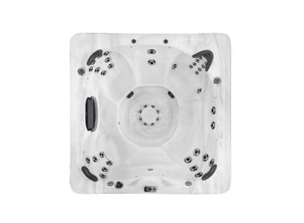 Top view of American Whirlpool 270 in silver marble colour showing the all seat design.