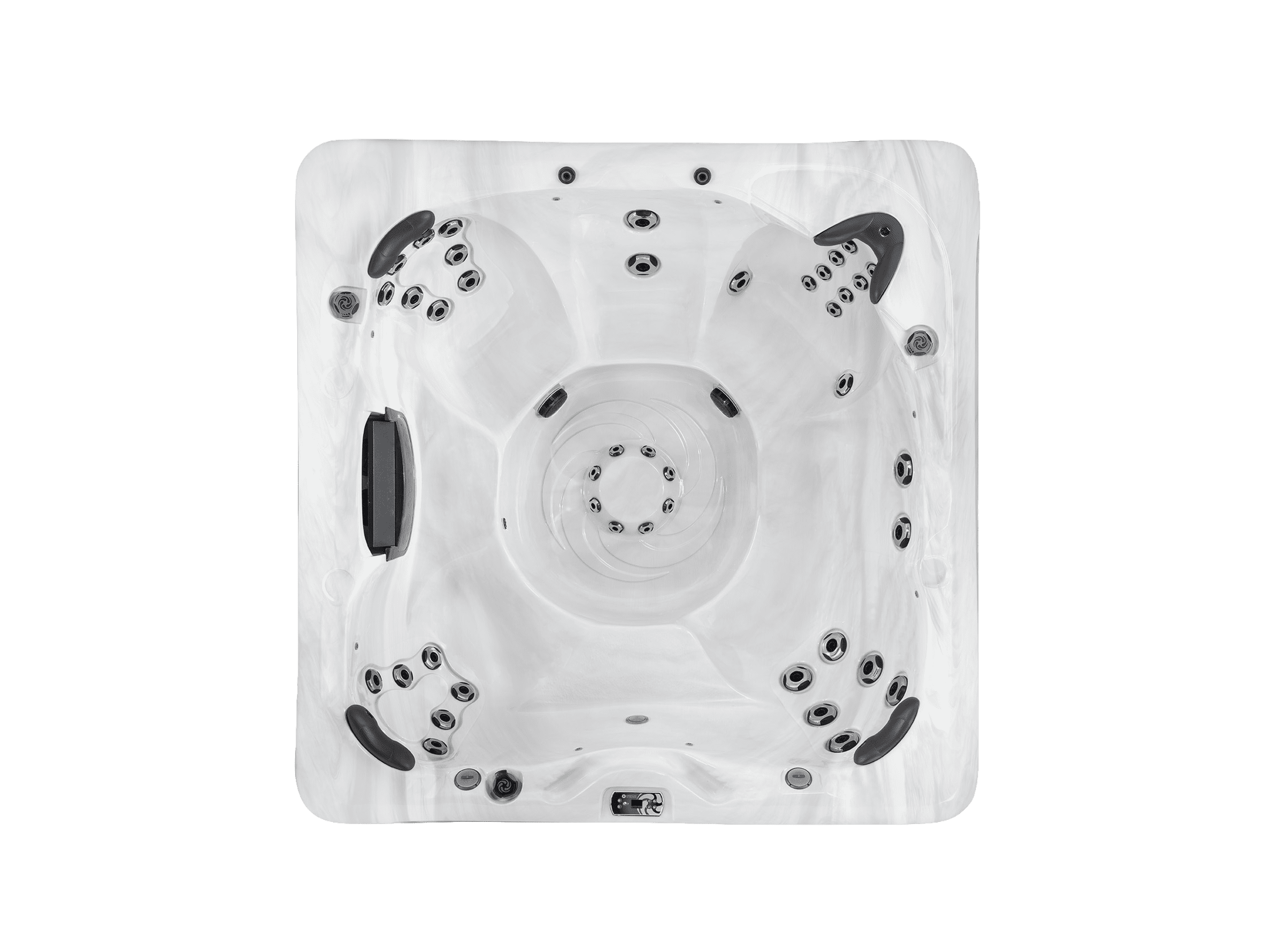 Top view of American Whirlpool 270 in silver marble colour showing the all seat design.